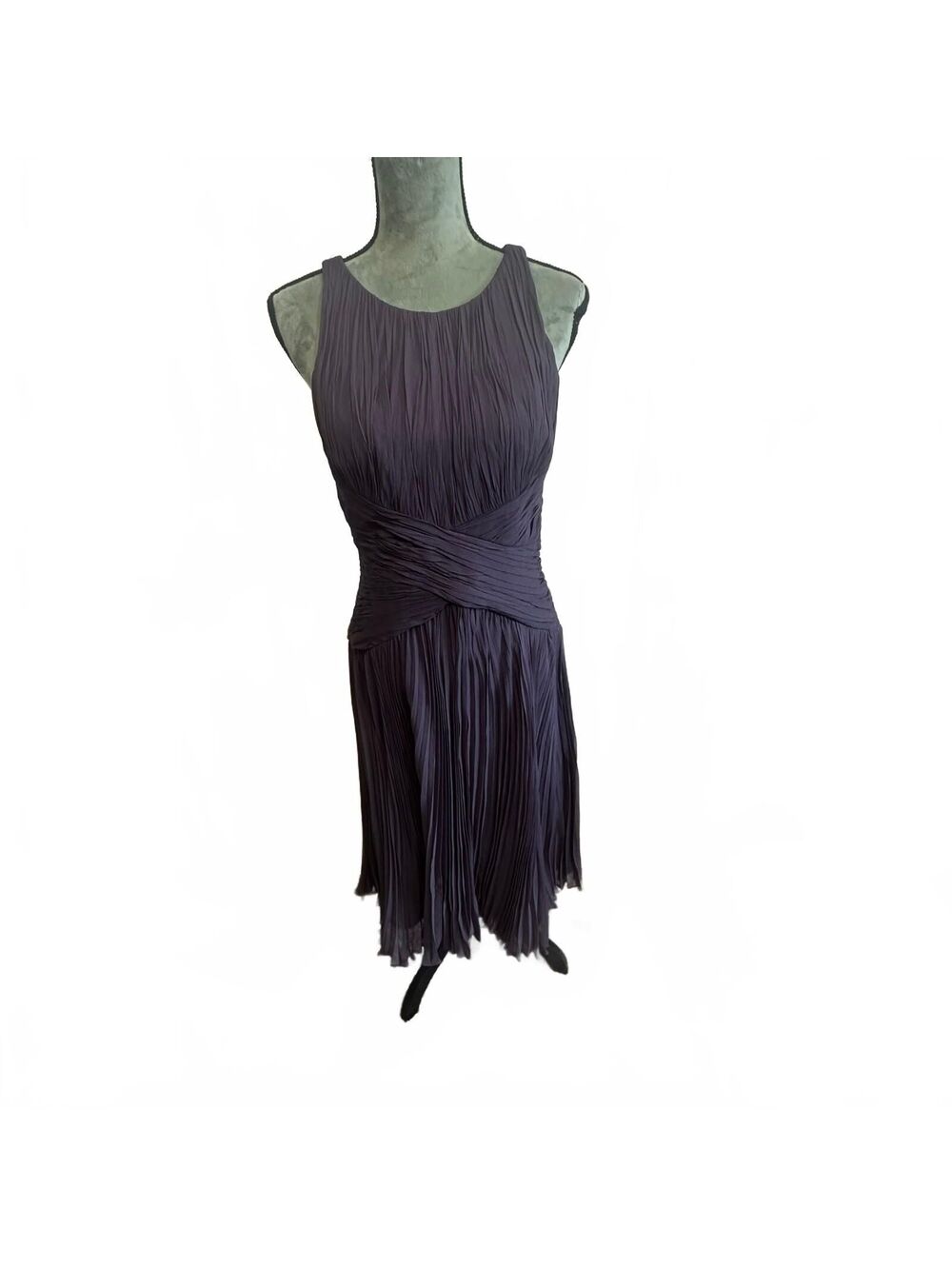 Anne Klein Purple Pleated Sheath Dress